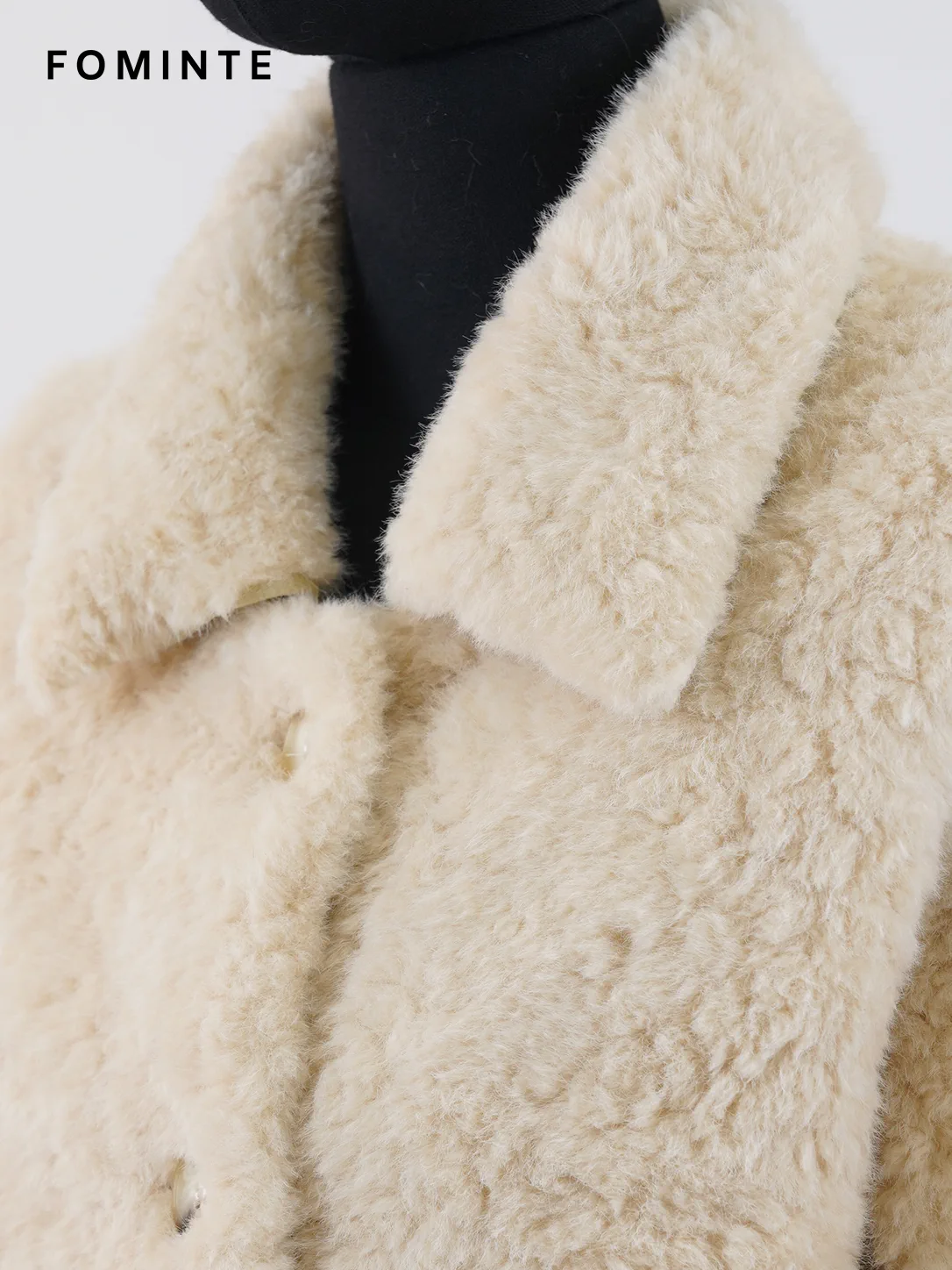 White Textured Faux Fur Button-Front Jacket Wholesale