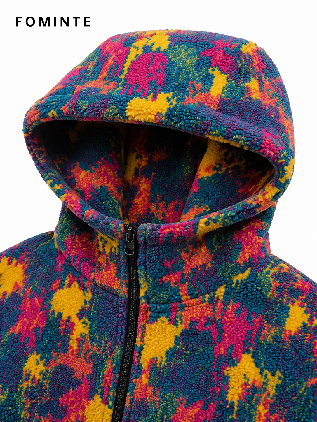 Fleece Hooded Cardigan - All-Over Print Wholesale Custom Sportswear - FM0801000411-1