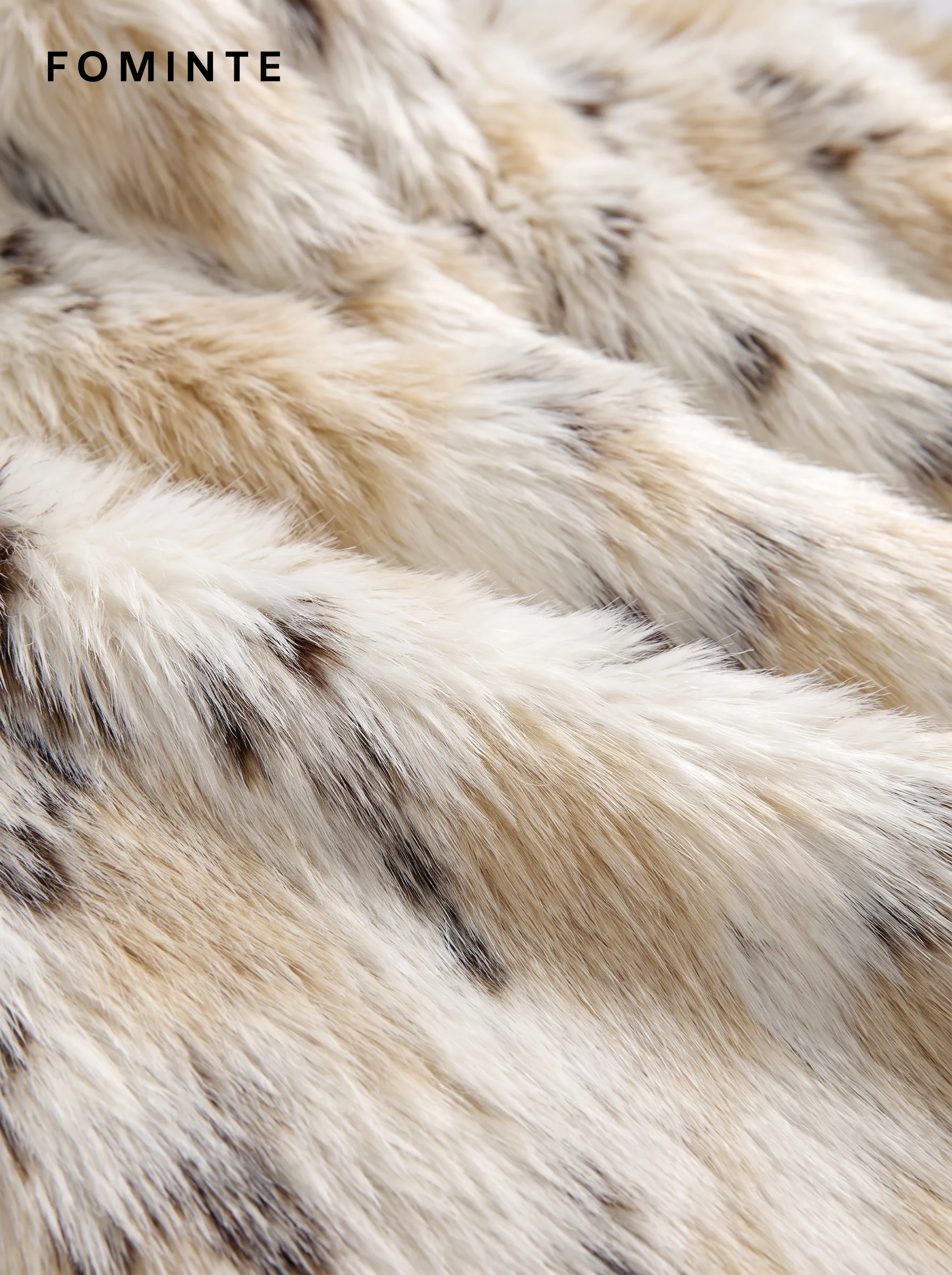 Pale Tan Spotted Faux Fur Jacket Wholesale
