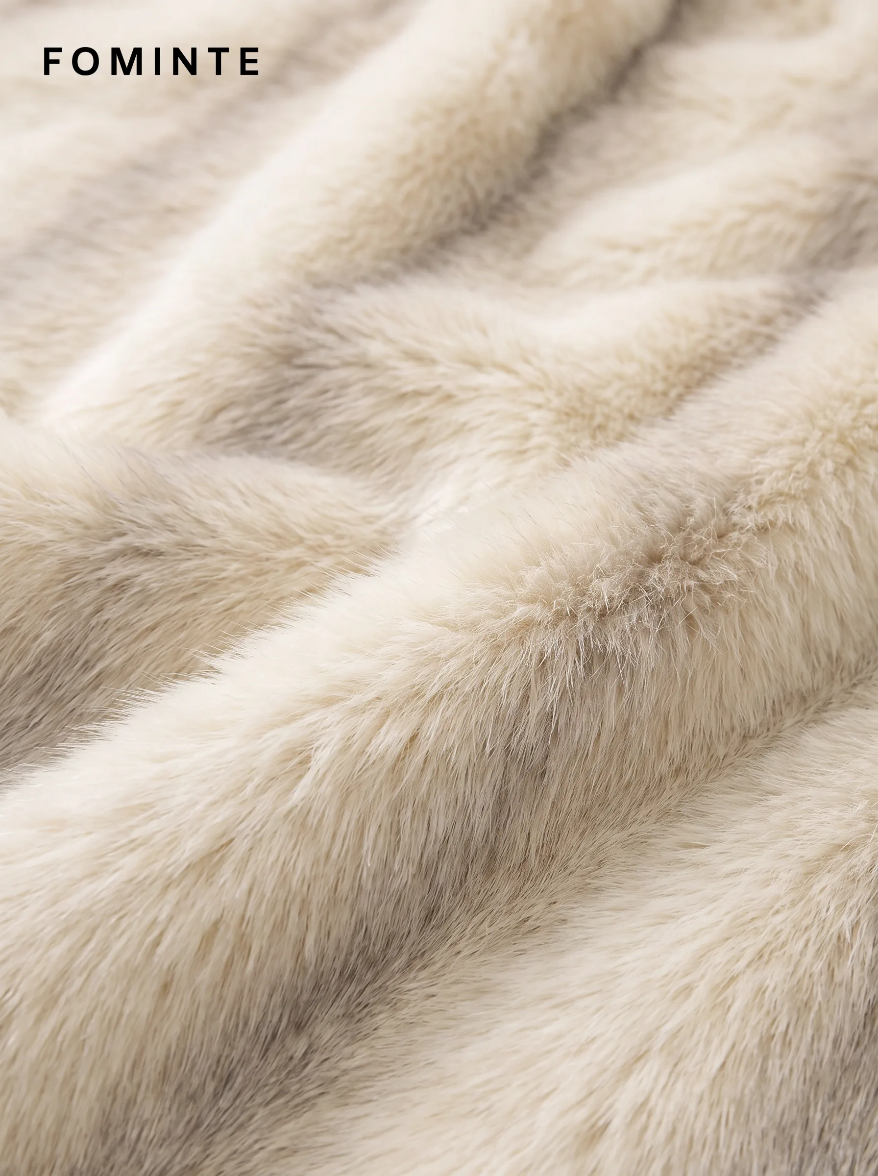 Ivory Tonal-Gradient Faux Fur Jacket Wholesale