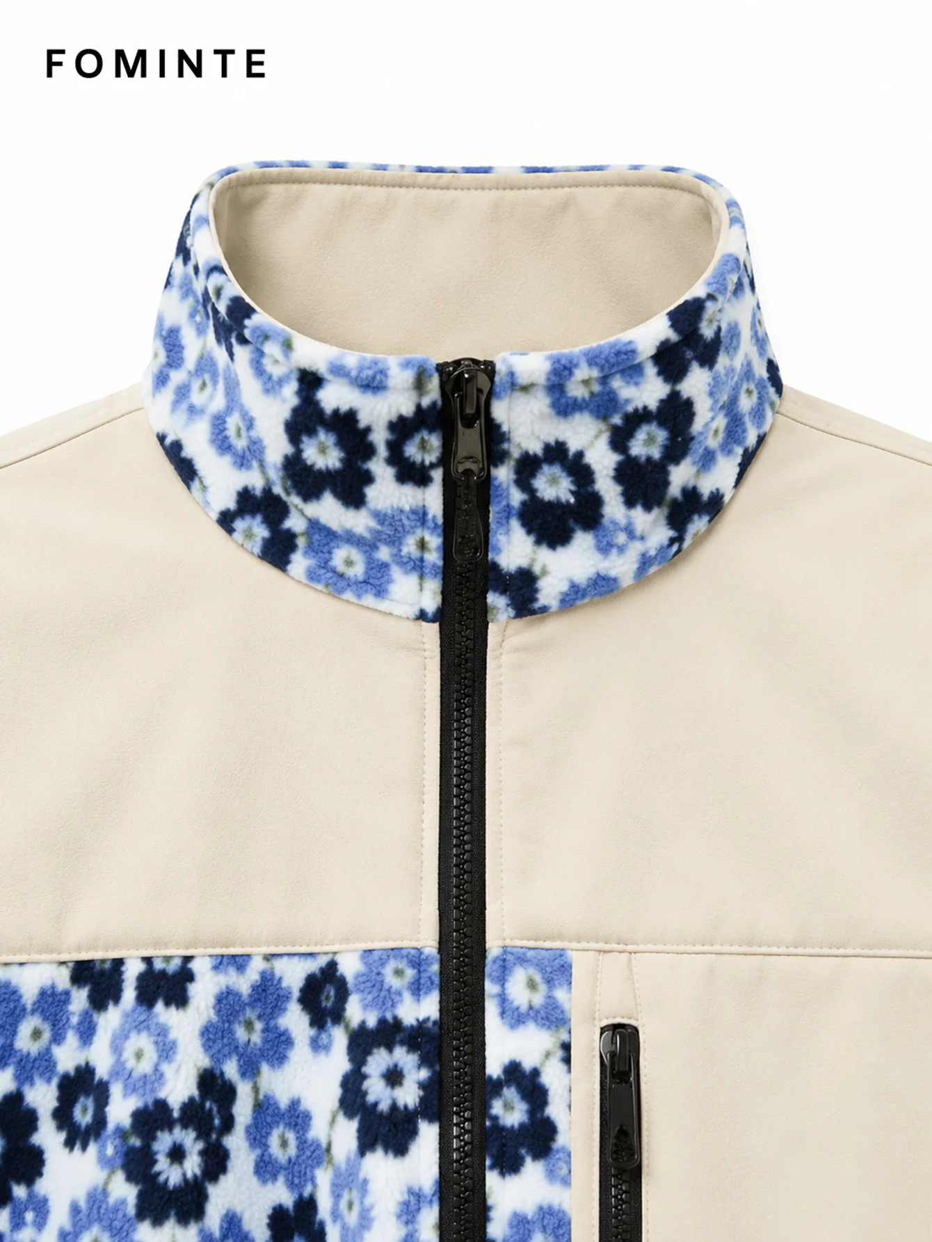 Fleece Outdoor Spliced Stand Collar Pullover - All-Over Print Wholesale Custom Sportswear - FM0801000412-6