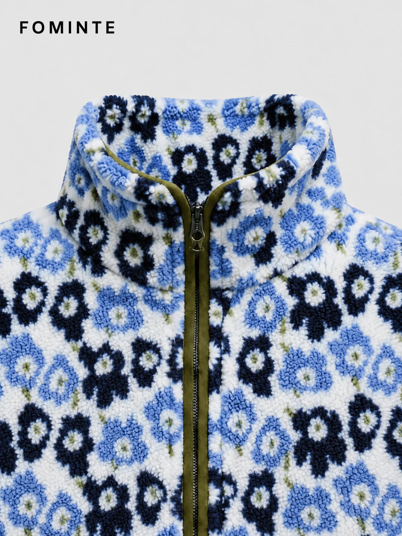 Fleece High Collar Full-Zip Jacket - All-Over Print Wholesale Custom Sportswear - FM0801000412-3