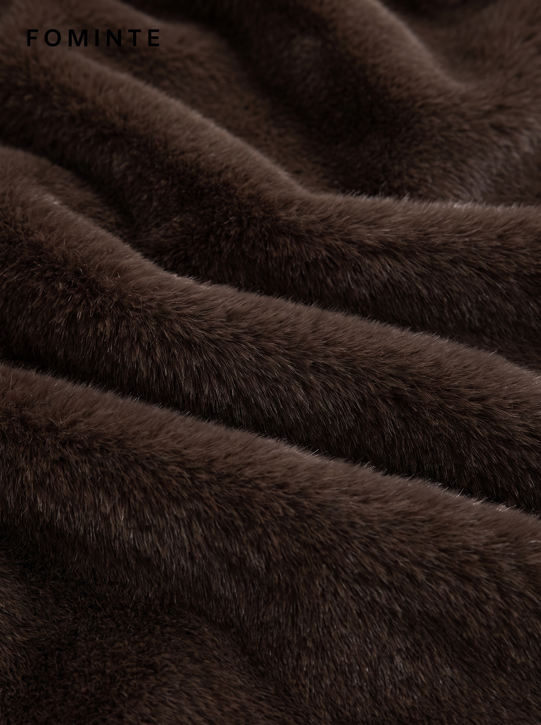 Espresso Mottled Faux Fur Coat Wholesale