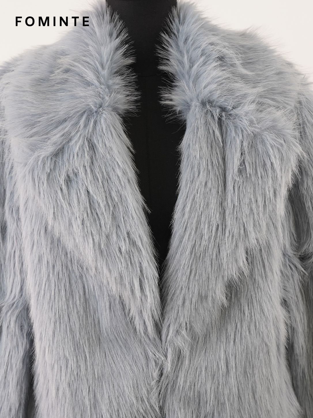 Blue Tonal-Gradient Faux Fur Jacket Wholesale