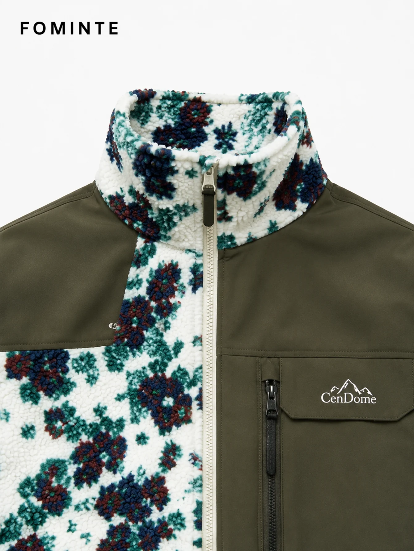 Fleece Outdoor Spliced Stand Collar Pullover - All-Over Print Wholesale Custom Sportswear - FM0801000413-6