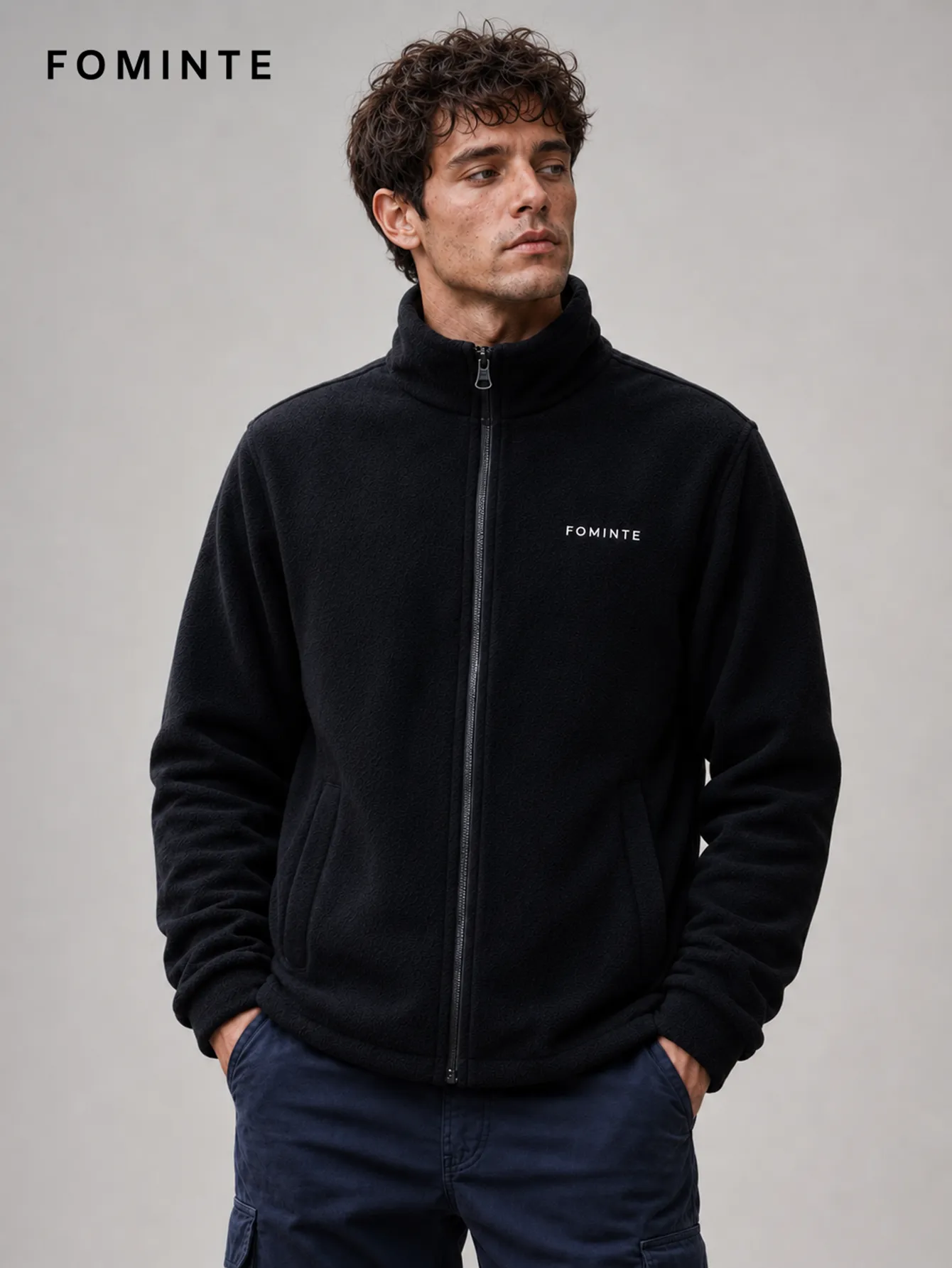 Black Full-Zip Fleece Jacket FM0801000417