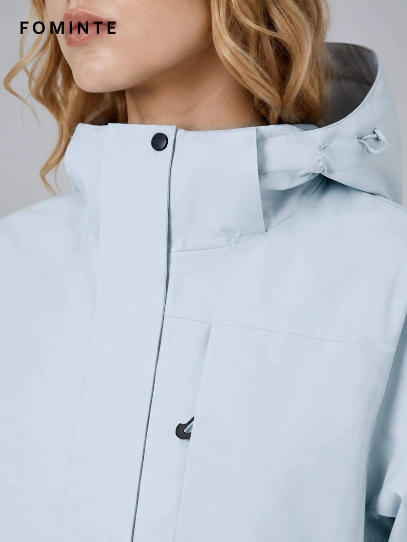Ice Blue Hooded Windbreaker Jacket FM0801000420