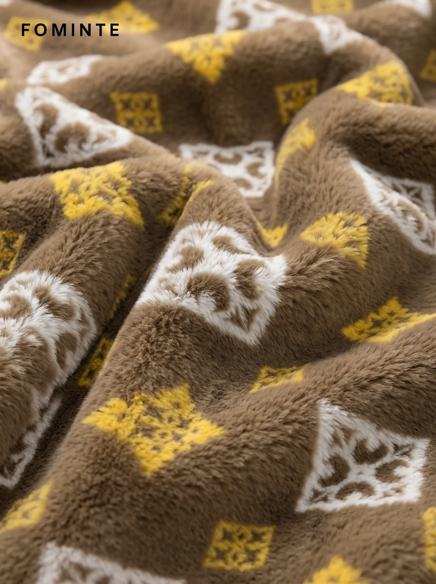 Honey Amber Cheetah Rosette Luxury Faux Fur Coat