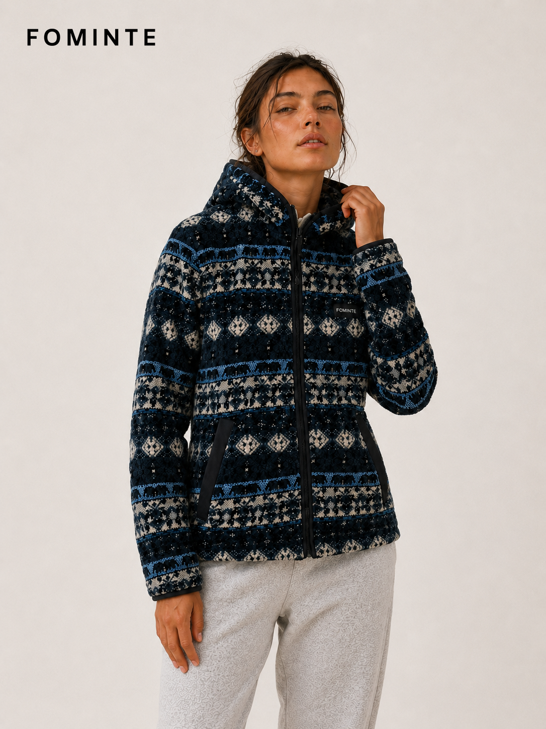 Blue Grey Fleece Jacket for Outdoor Apparel Collections