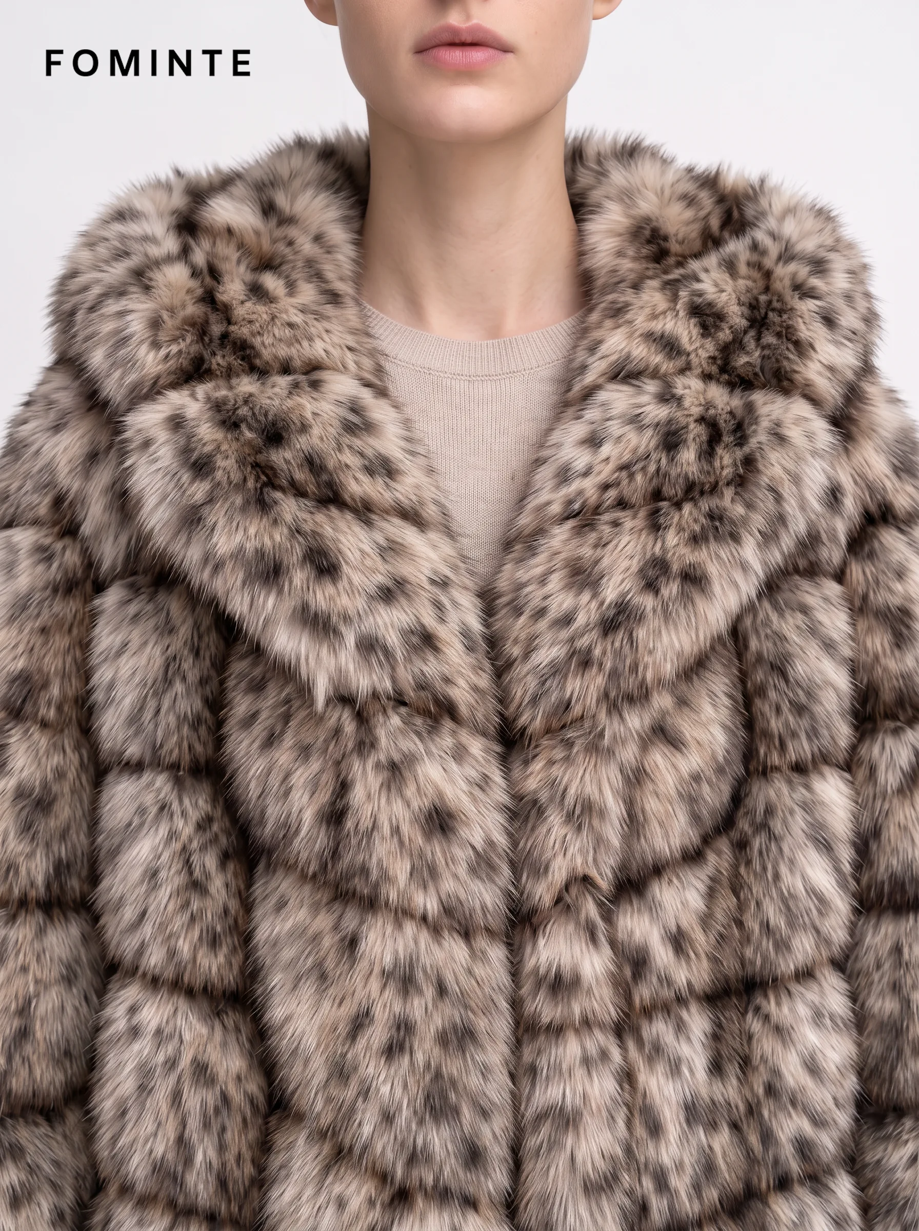 Oatmeal Vintage Botanical Jacquard Faux Fur Jacket