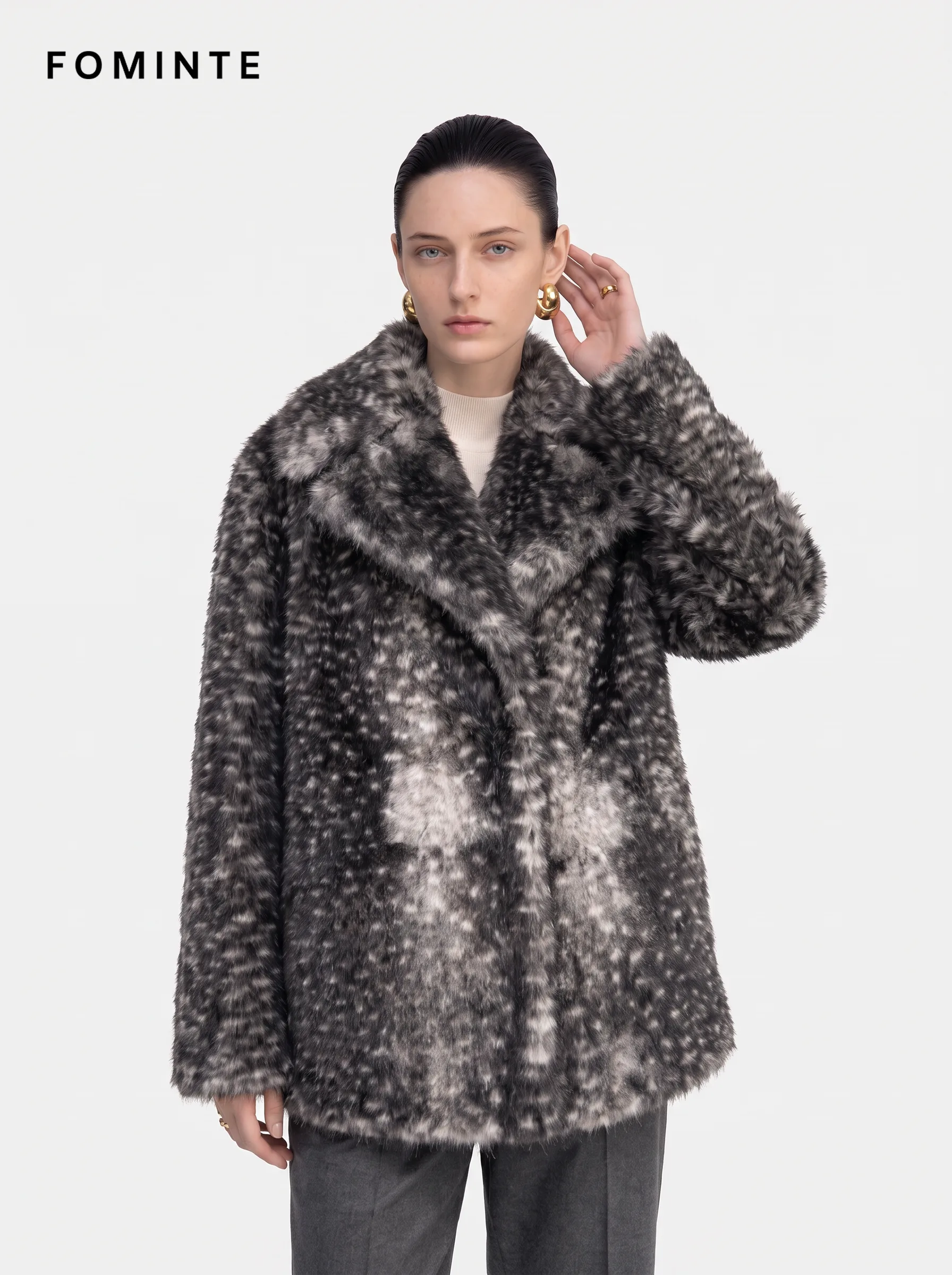 Obsidian Black Luxury High-Gloss Faux Fur Maxi Coat