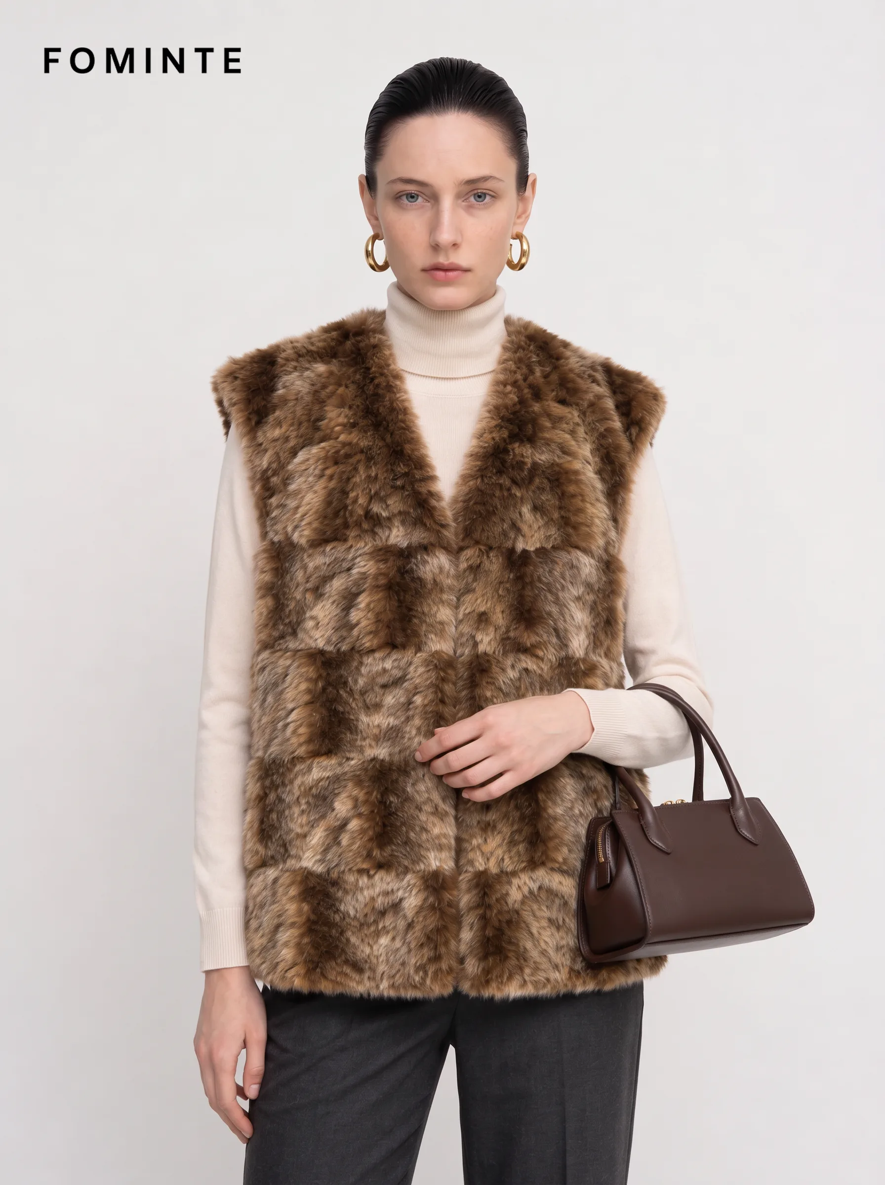 Classic Tawny Amber Leopard Print Faux Fur Coat
