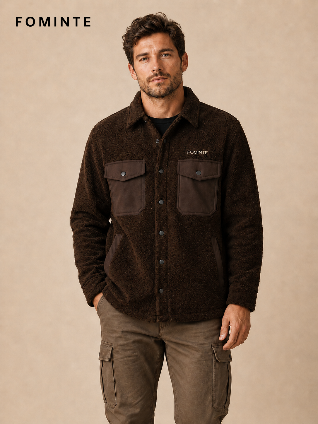 Dark Coffee Fleece Jacket for Outdoor Apparel Collections