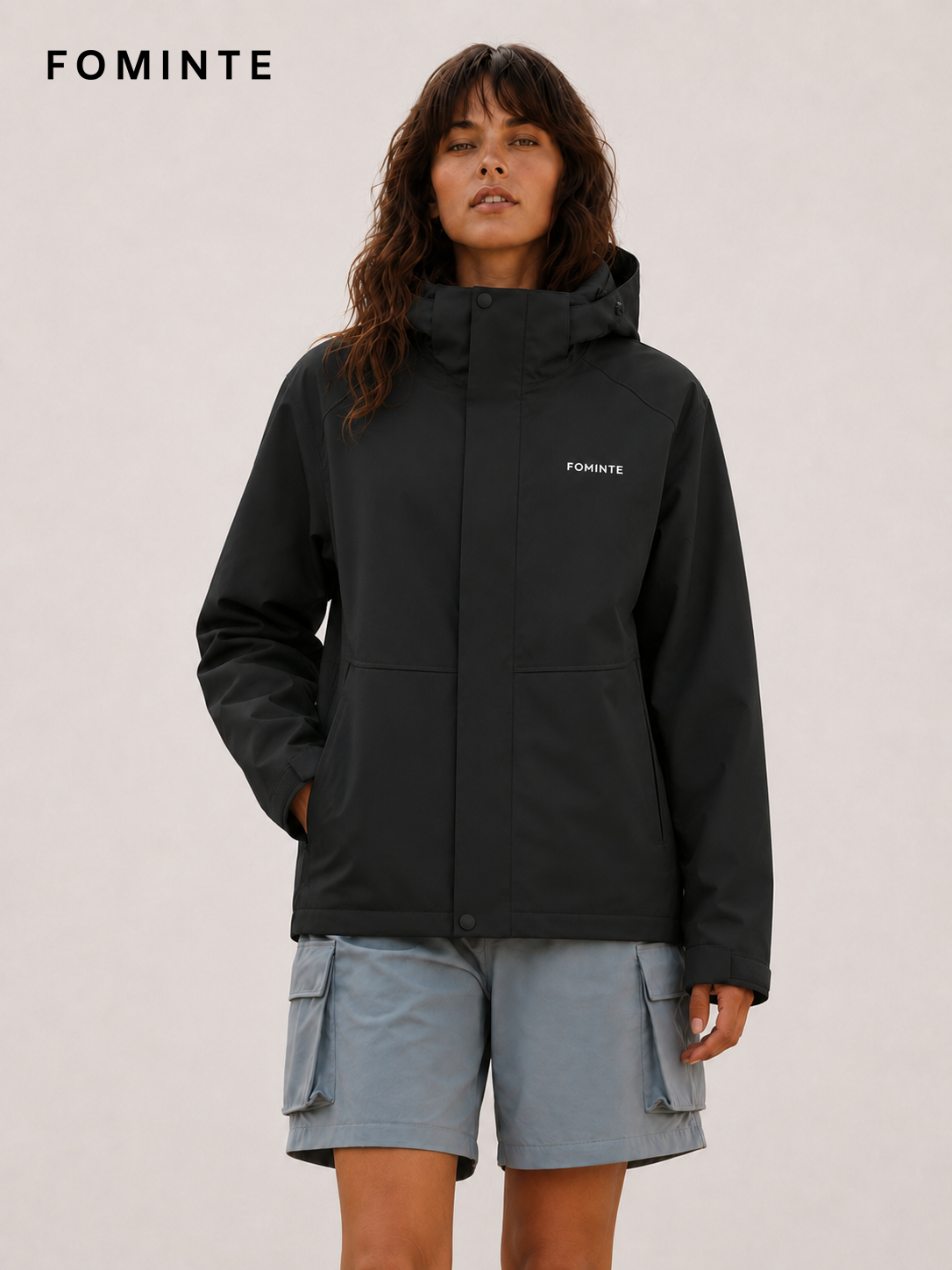 Black Women's Hooded Softshell Jacket Wholesale Custom Outerwear - FM0801000431-3