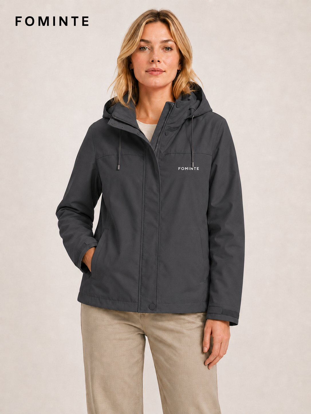 Dark Charcoal Men's Hooded Softshell Jacket Wholesale Custom Outerwear - FM0802000441-2