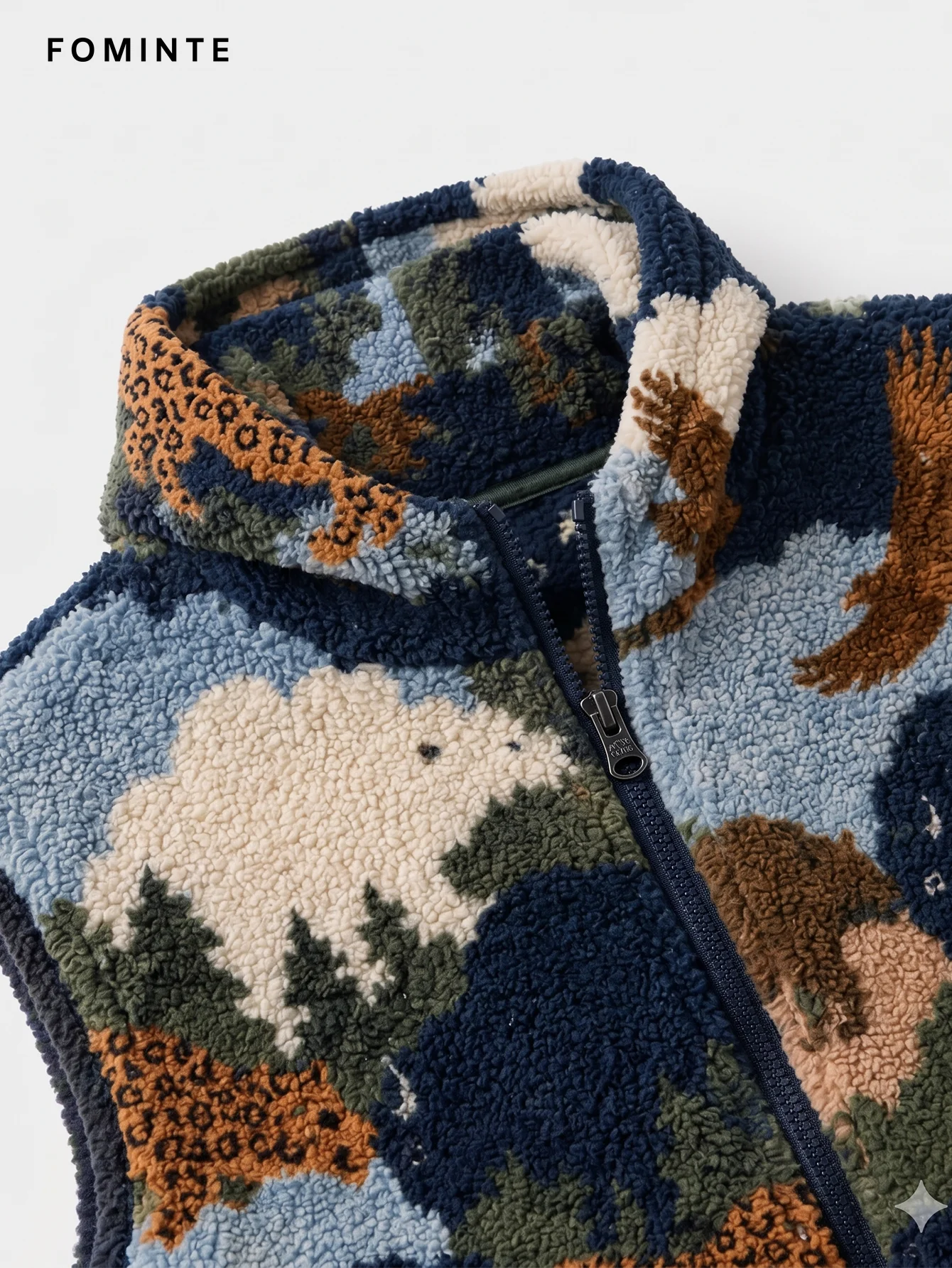 Fleece Hooded Vest - All-Over Print Wholesale Custom Sportswear - FM0802000400-2