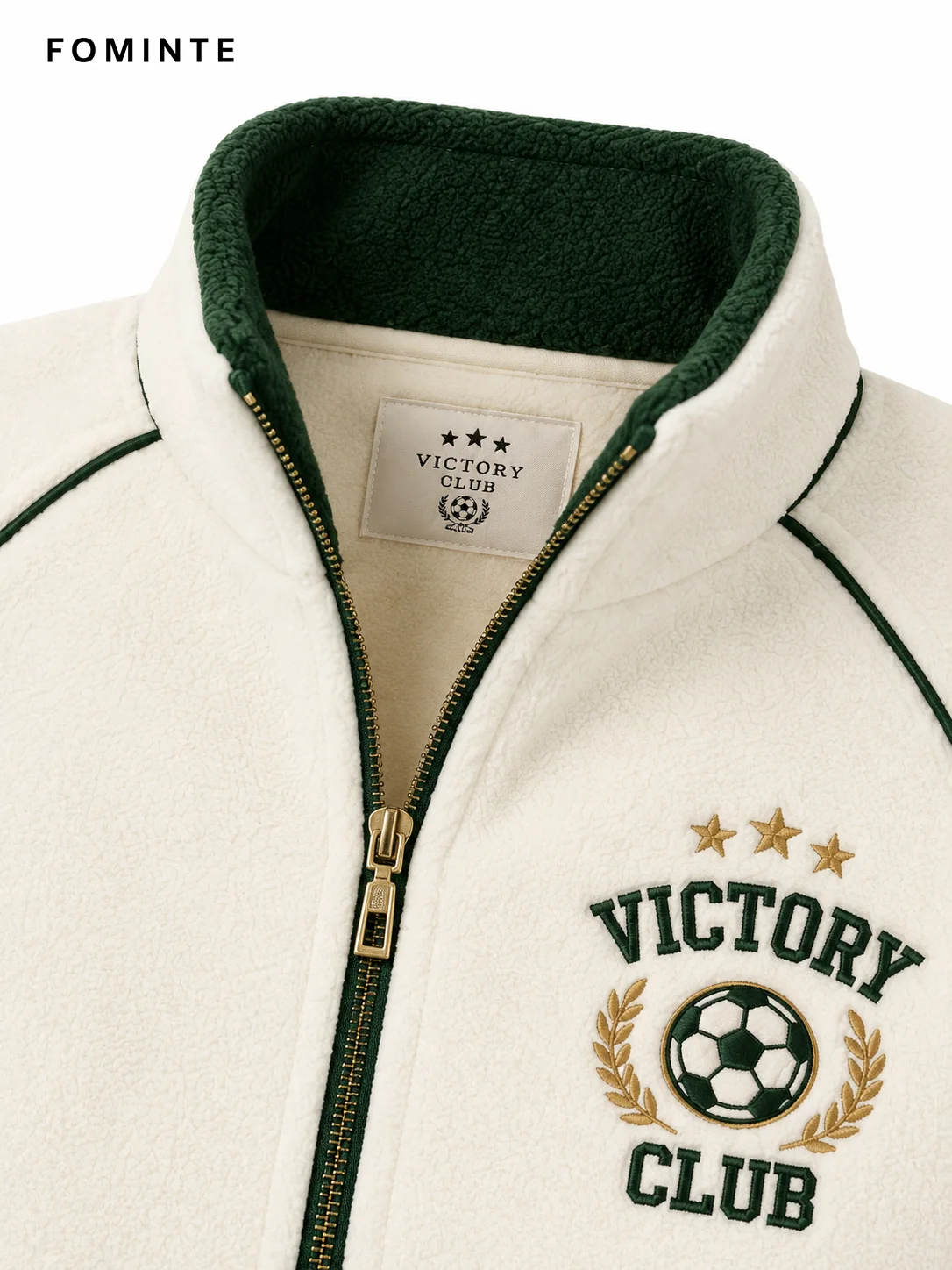 Fleece Stand Collar Cardigan - Solid Color Wholesale Custom Sportswear - FM0802000404-4