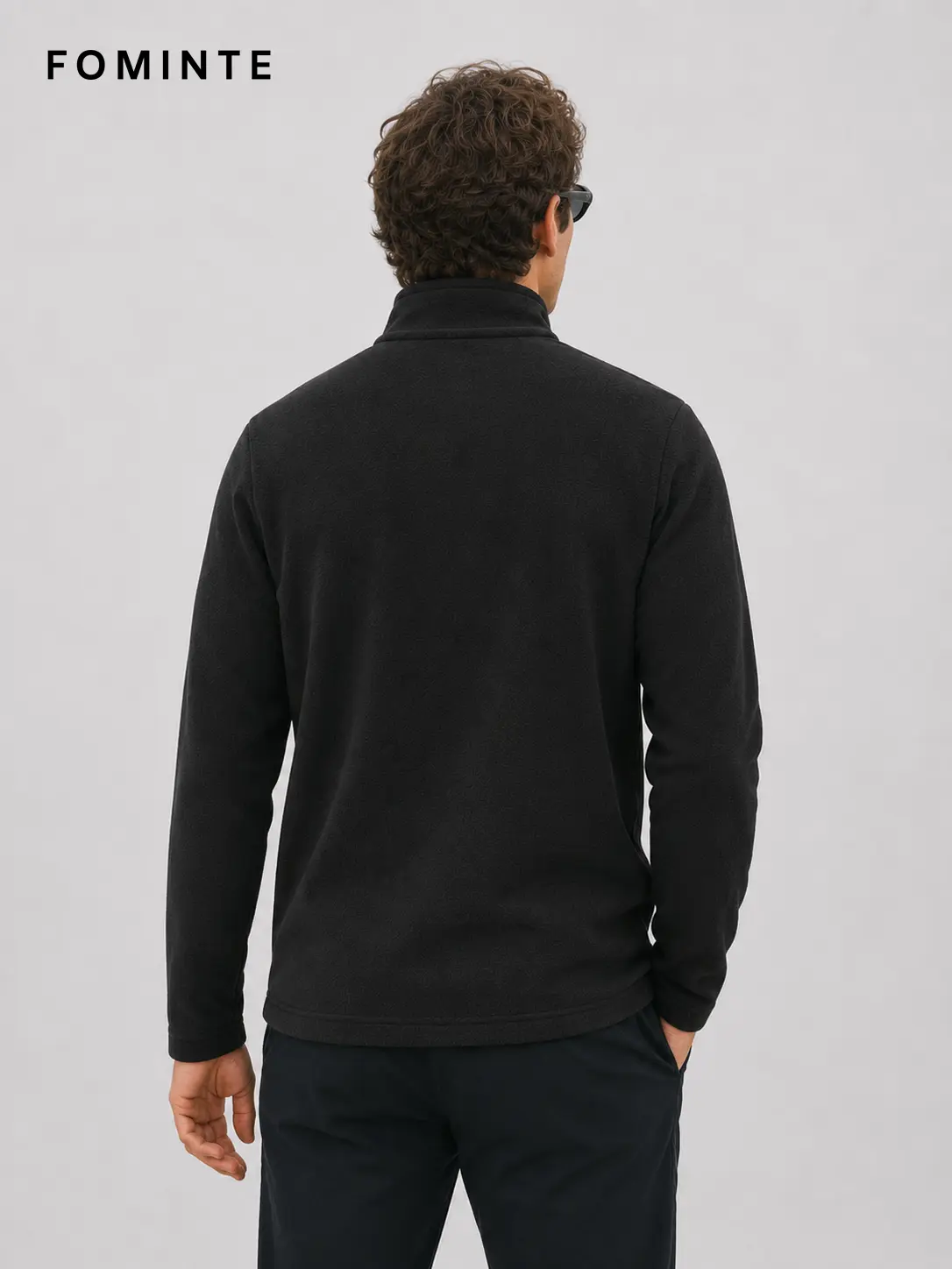Men's Charcoal Grey Lightweight Quarter-Zip Fleece Pullover