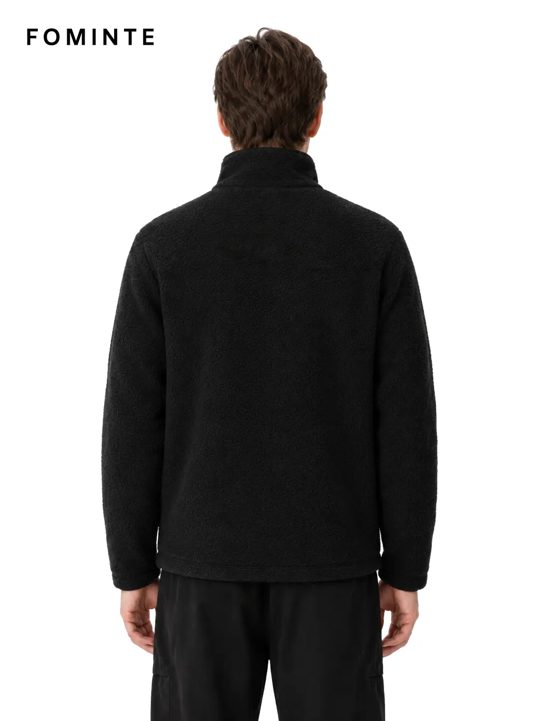 Men's Black Technical Fleece Hiking Jacket