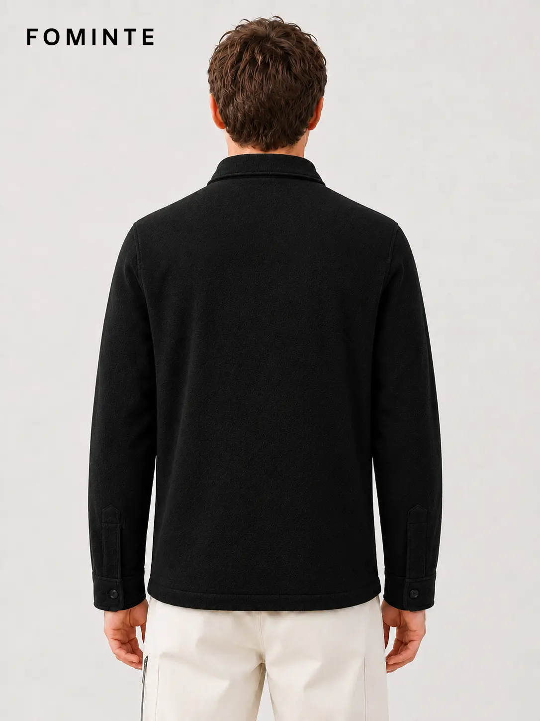 Men's Black Chest Pocket fleece Jacket