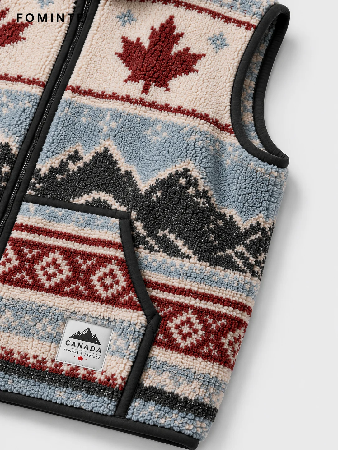 Fleece Hooded Vest - All-Over Print Wholesale Custom Sportswear - FM0802000399