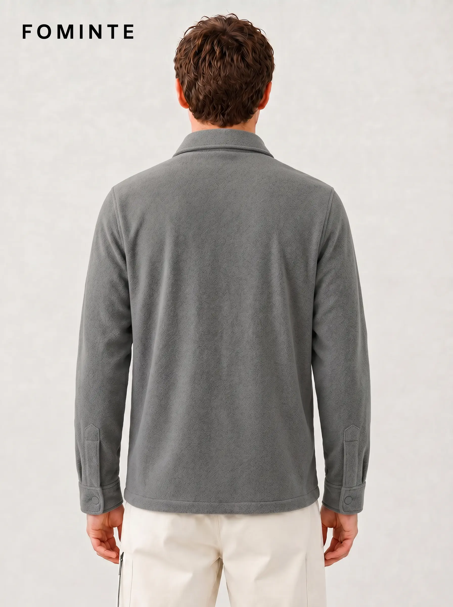 Men's Grey Chest Pocket fleece Jacket