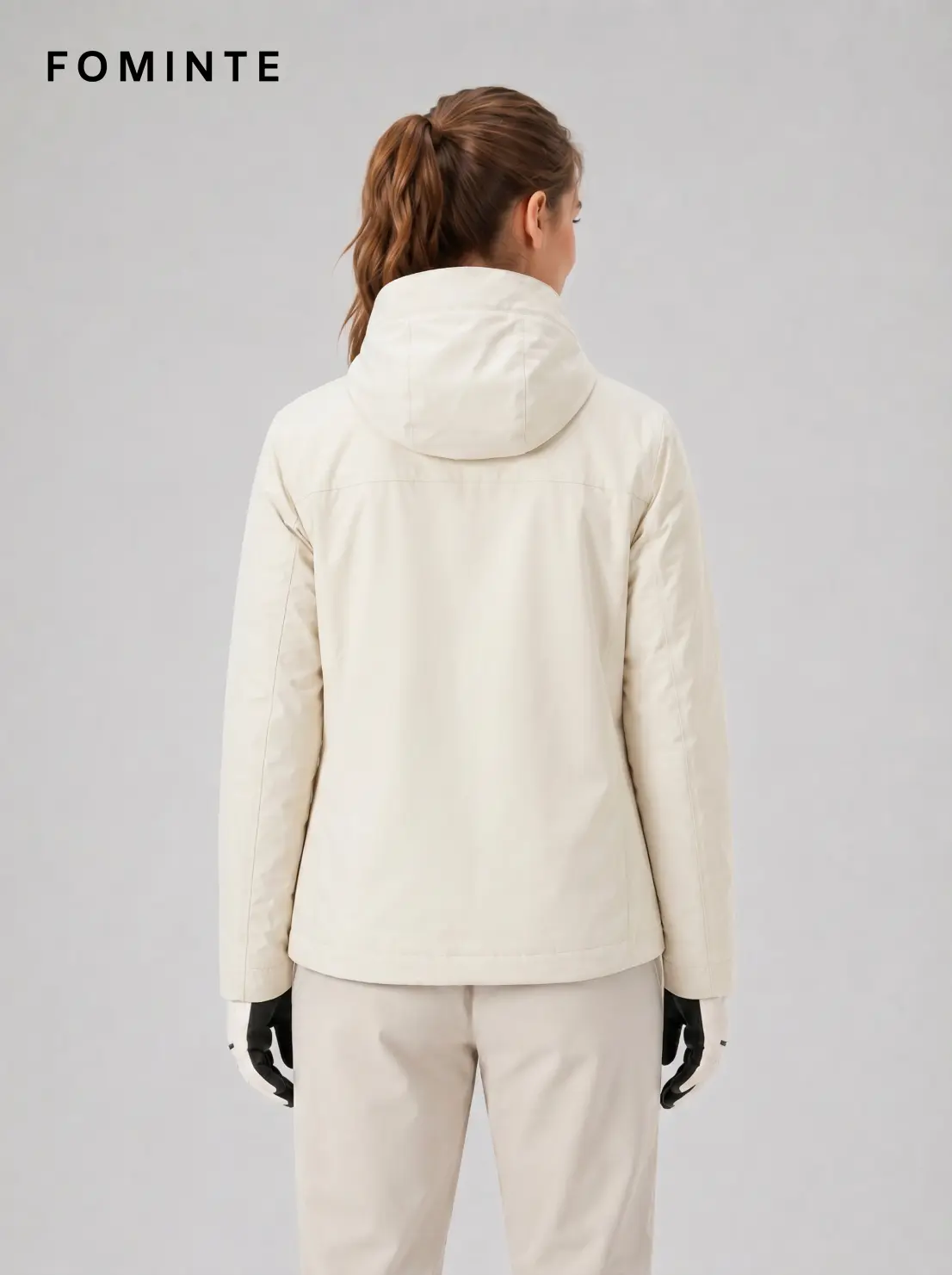 Unisex Off White Hooded Cycling Softshell Jacket