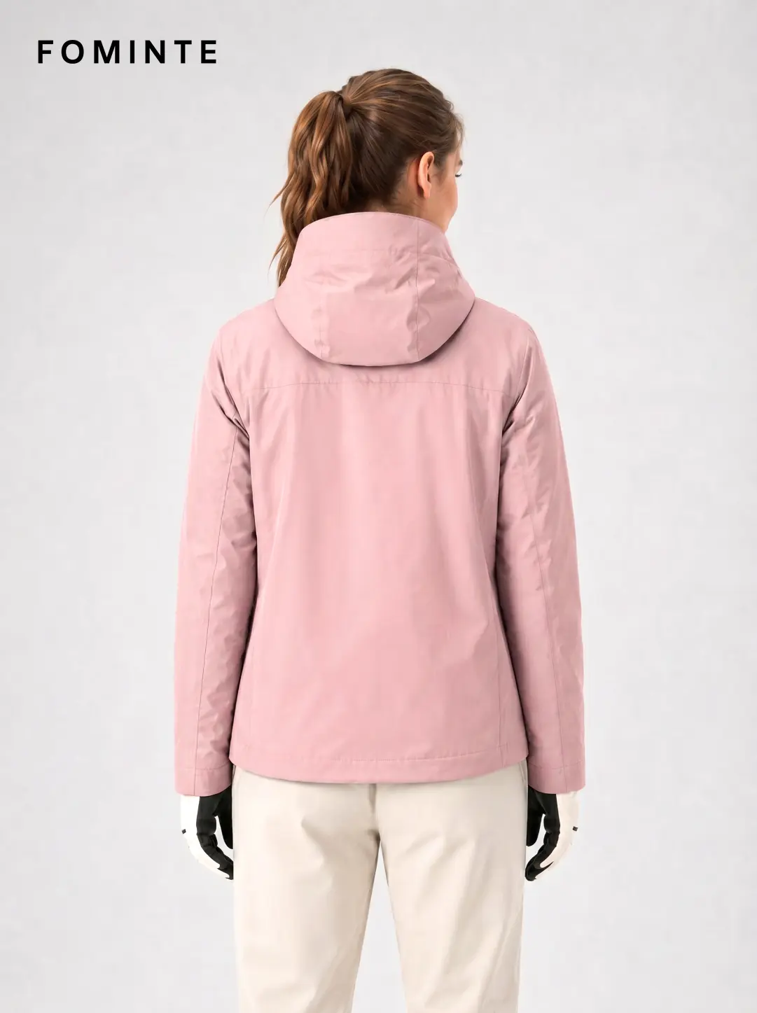 Unisex Pink Hooded Cycling Softshell Jacket