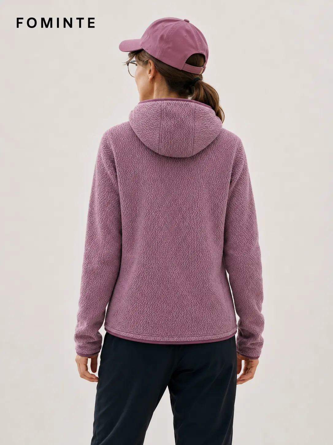 Women's Purple Hooded Full-Zip Fleece Jacket