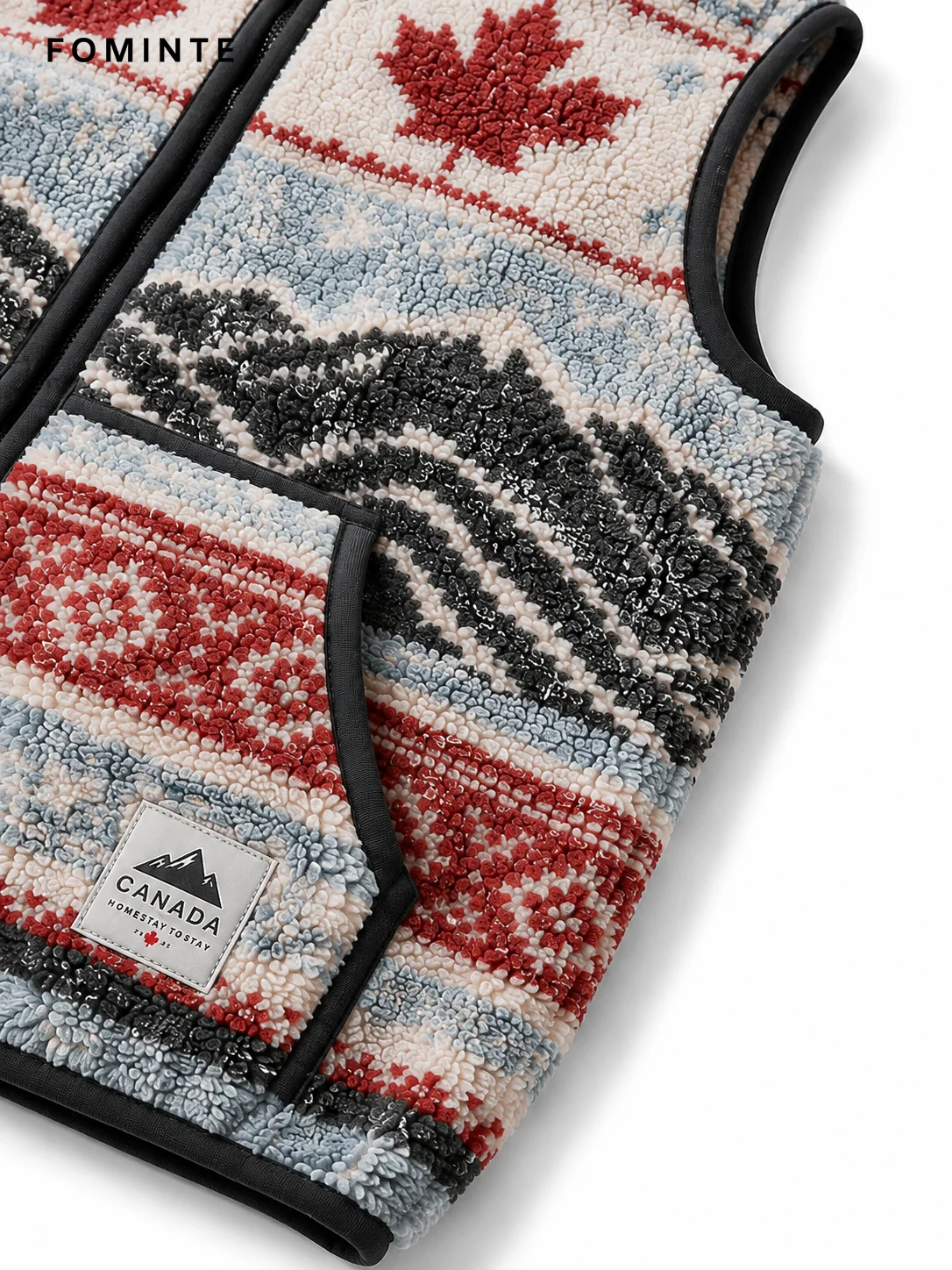 Fleece Stand Collar Vest - All-Over Print Wholesale Custom Sportswear - FM0802000399-3