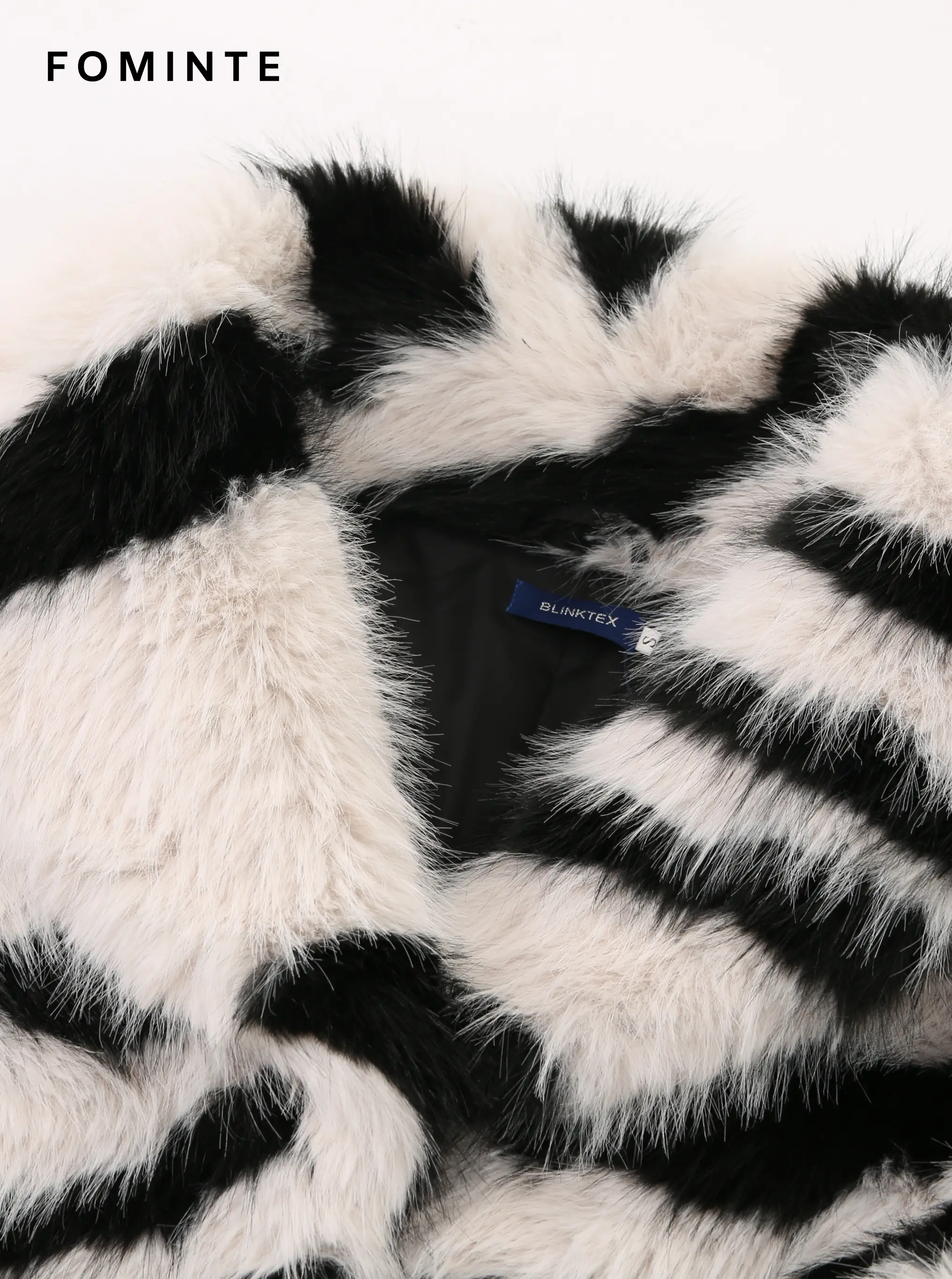 Wholesale Cropped Zebra Print Faux Fur Jacket - FM0202000058