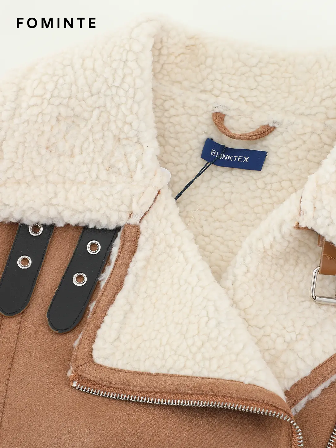 Wholesale Faux Shearling Biker Vest - FM0302000072