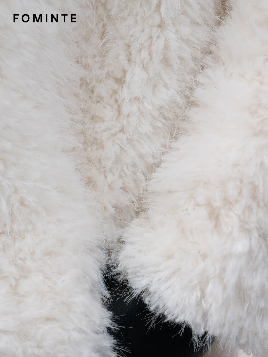 White Double-Breasted Faux Fur Blazer Wholesale