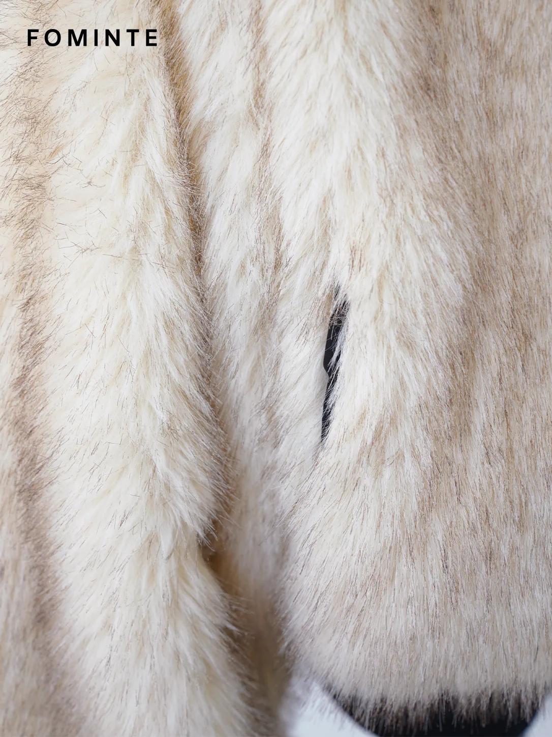 Ivory Zip-Front Faux Fur Jacket Wholesale