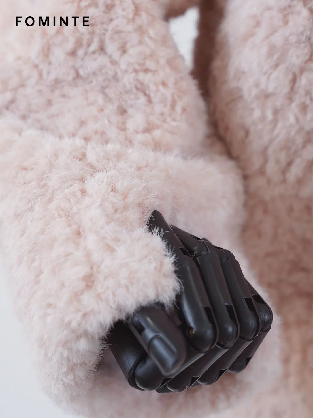 Pink Textured Faux Fur Button-Front Jacket Wholesale