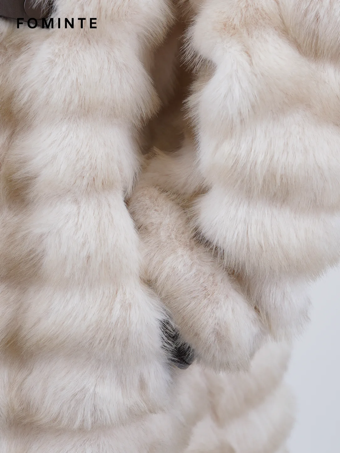 White Belted Faux Fur Coat Wholesale