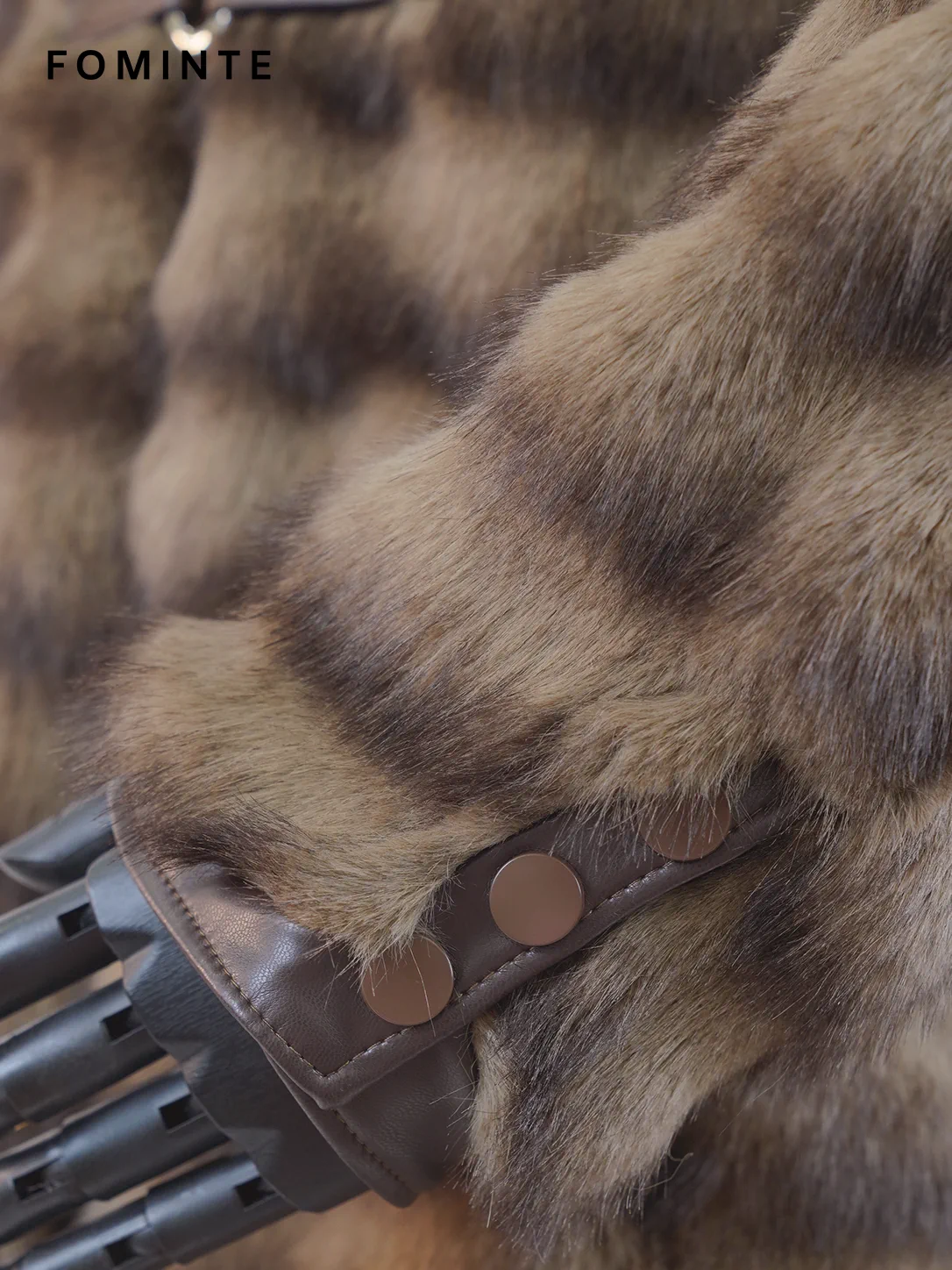 Coffee Belted Faux Fur Coat Wholesale