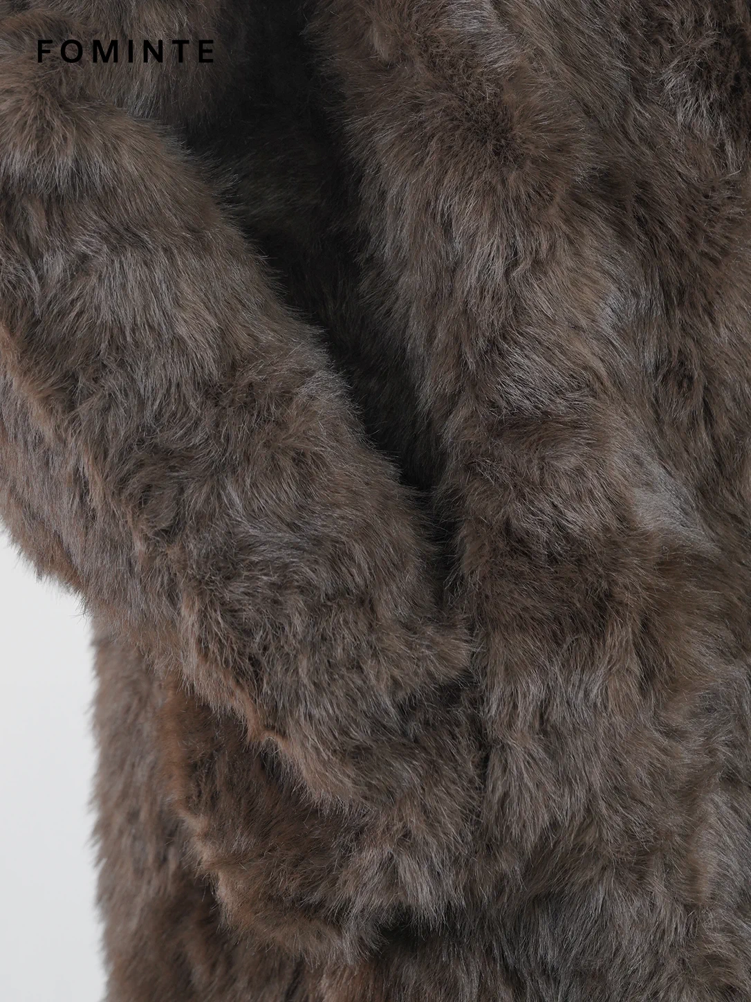 Black Buckle-Collar Faux Fur Coat Wholesale