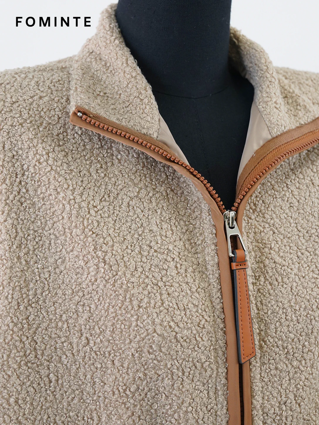 WholesaleHigh-Pile Sherpa Fleece Stand-Collar Jacket - S014100303
