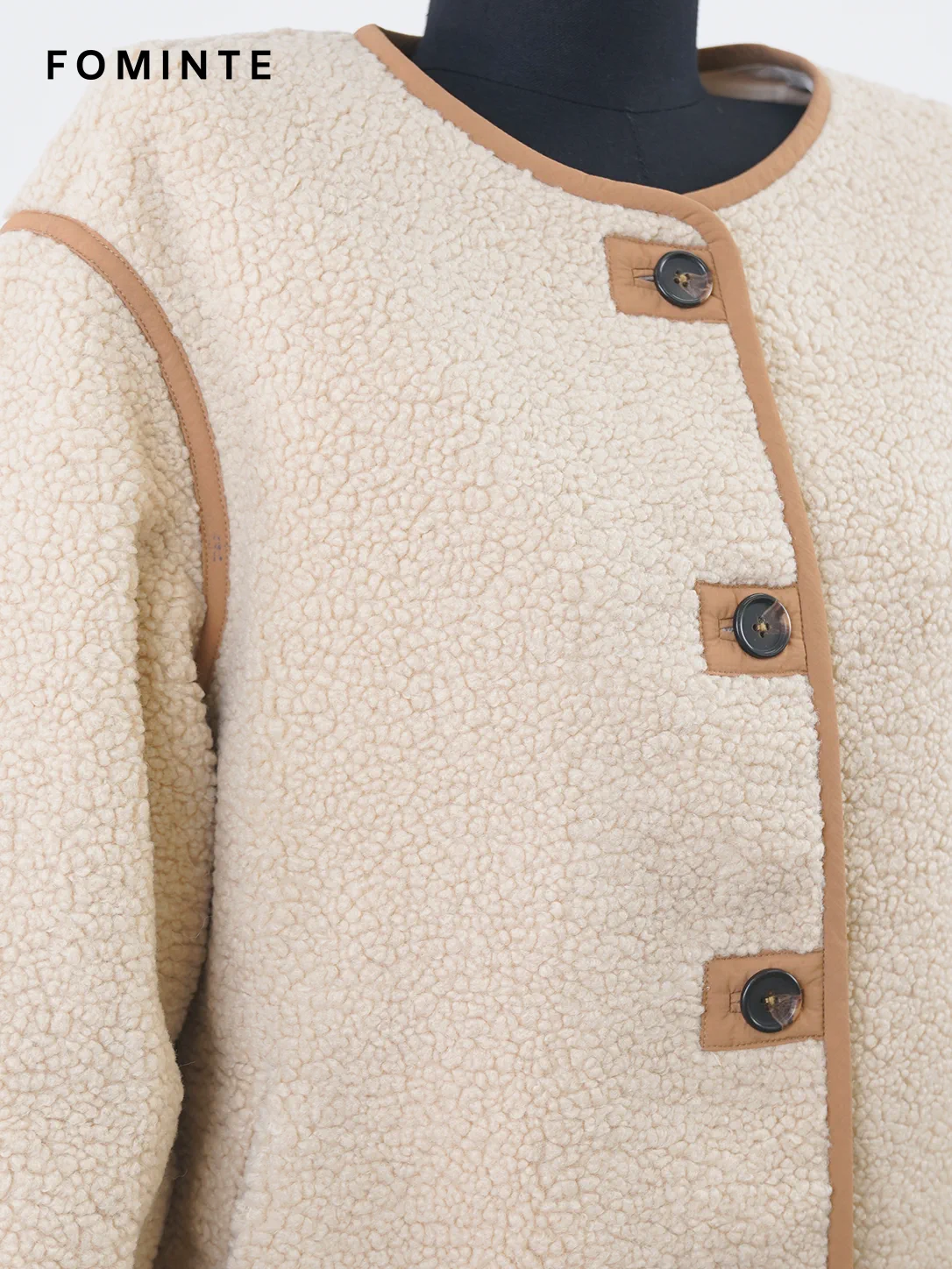 WholesaleHigh-Pile Sherpa Fleece Stand-Collar Jacket - S014100315