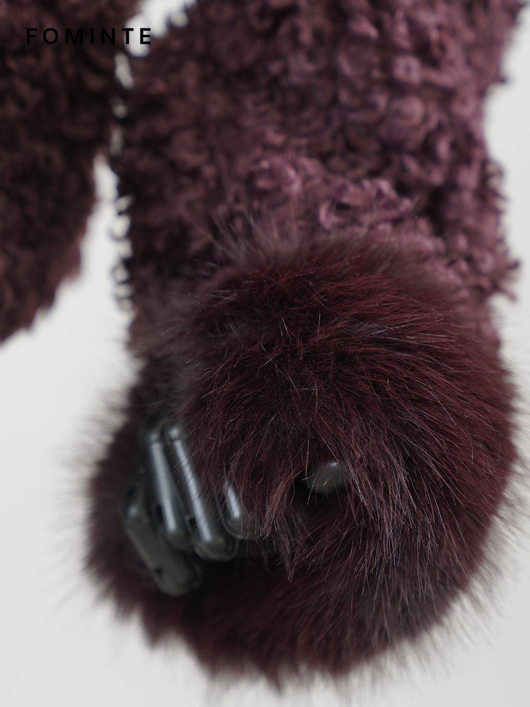 Wholesale Cropped Teddy Fleece Jacket with Faux Fox Fur - FM0202000065