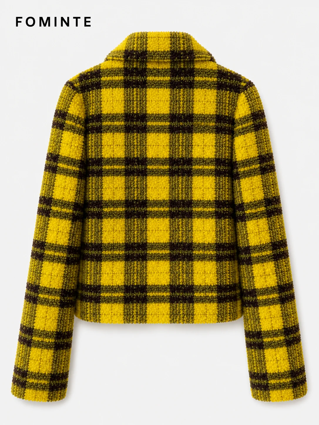 Mustard and Black Plaid Fleece Jacket