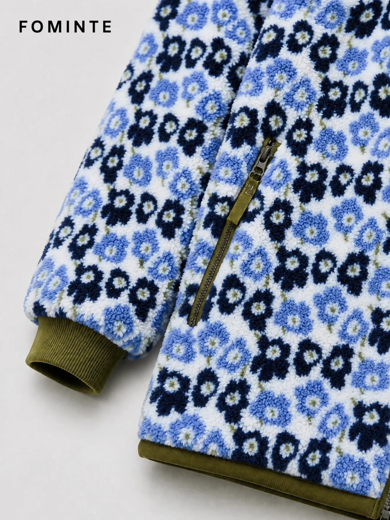 Fleece High Collar Full-Zip Jacket - All-Over Print Wholesale Custom Sportswear - FM0801000412-3