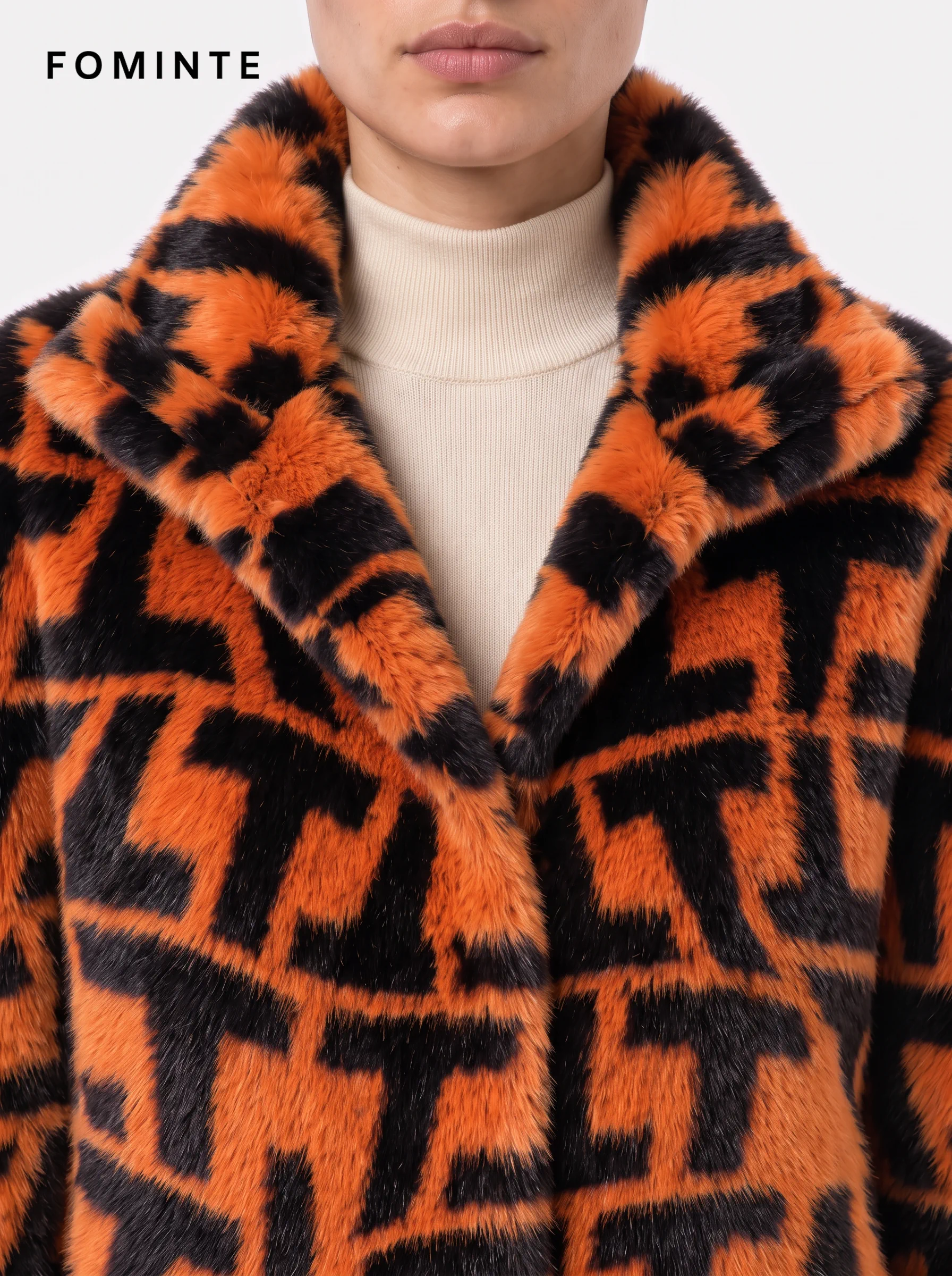 Frosted Silver Mist Hooded Luxury Faux Fur Jacket