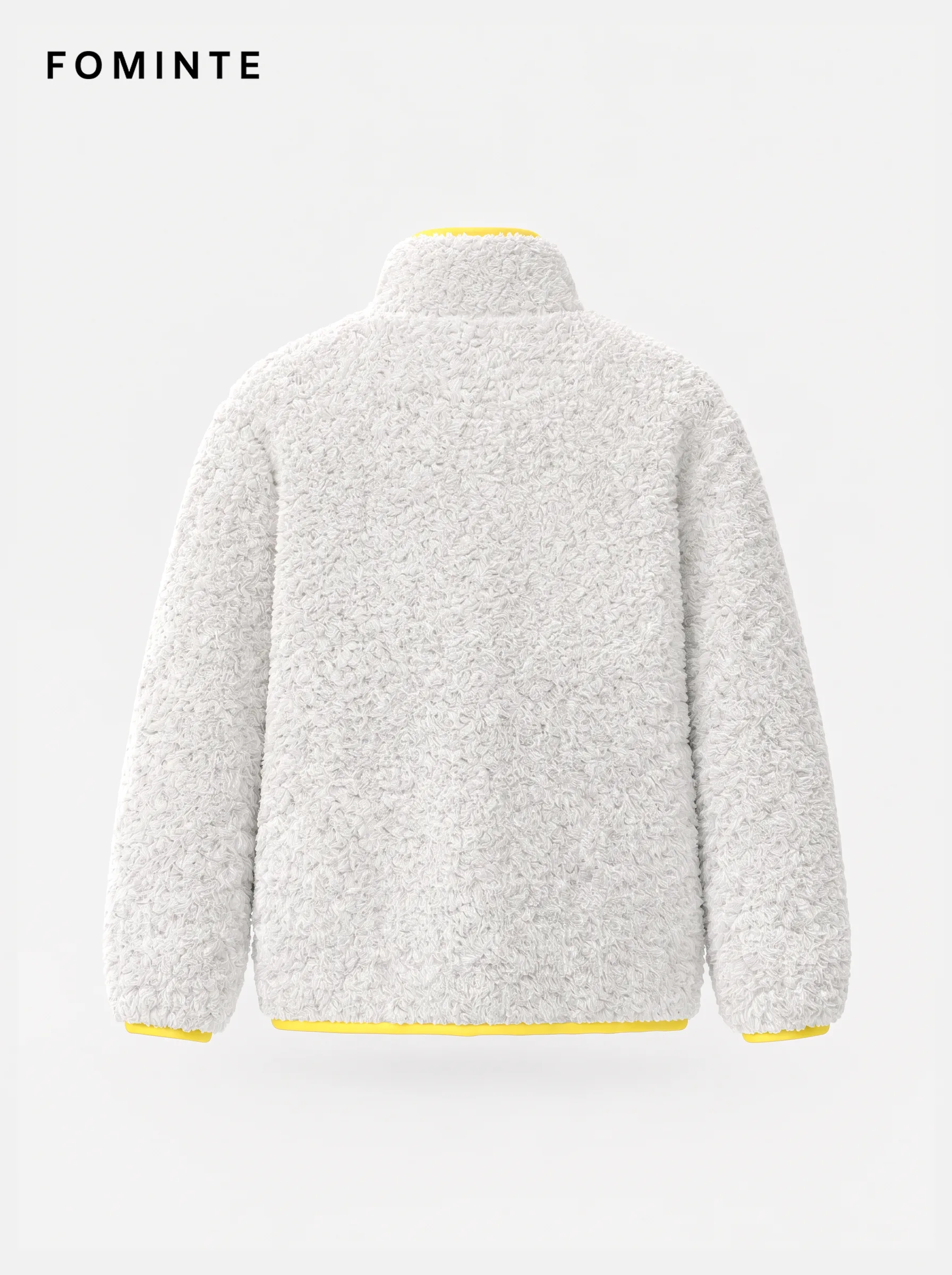 Pure Ivory Curly Shearling Textured Faux Fur Coat