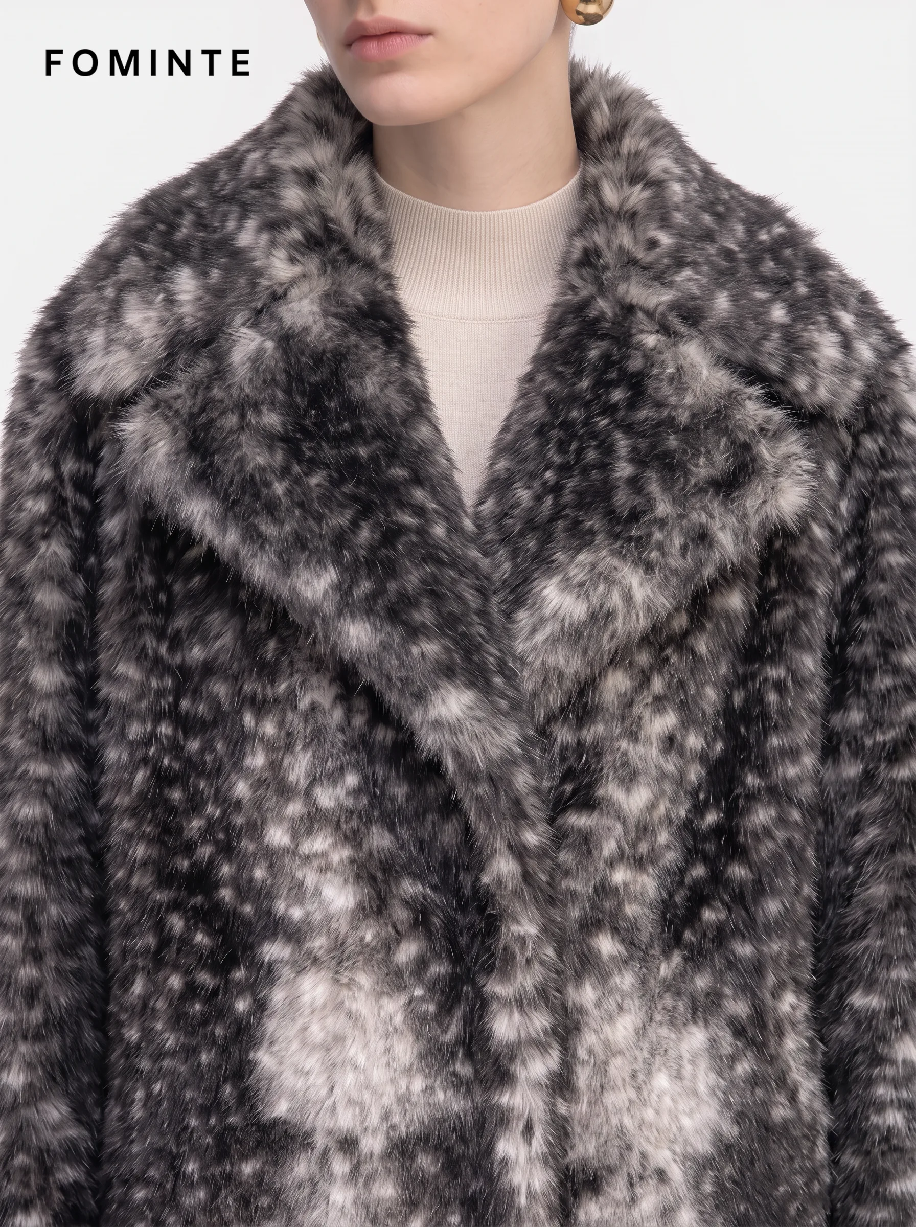 Obsidian Black Luxury High-Gloss Faux Fur Maxi Coat