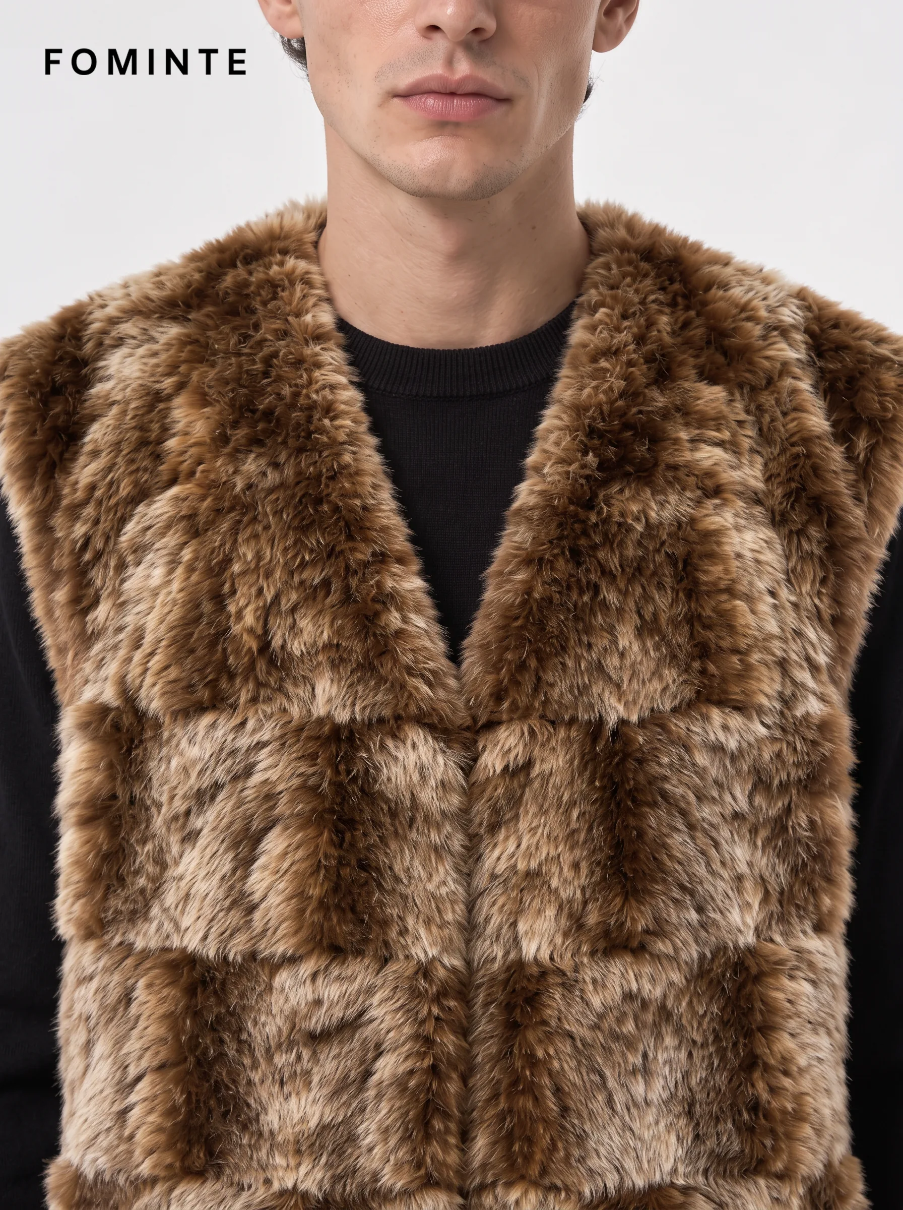 Classic Tawny Amber Leopard Print Faux Fur Coat