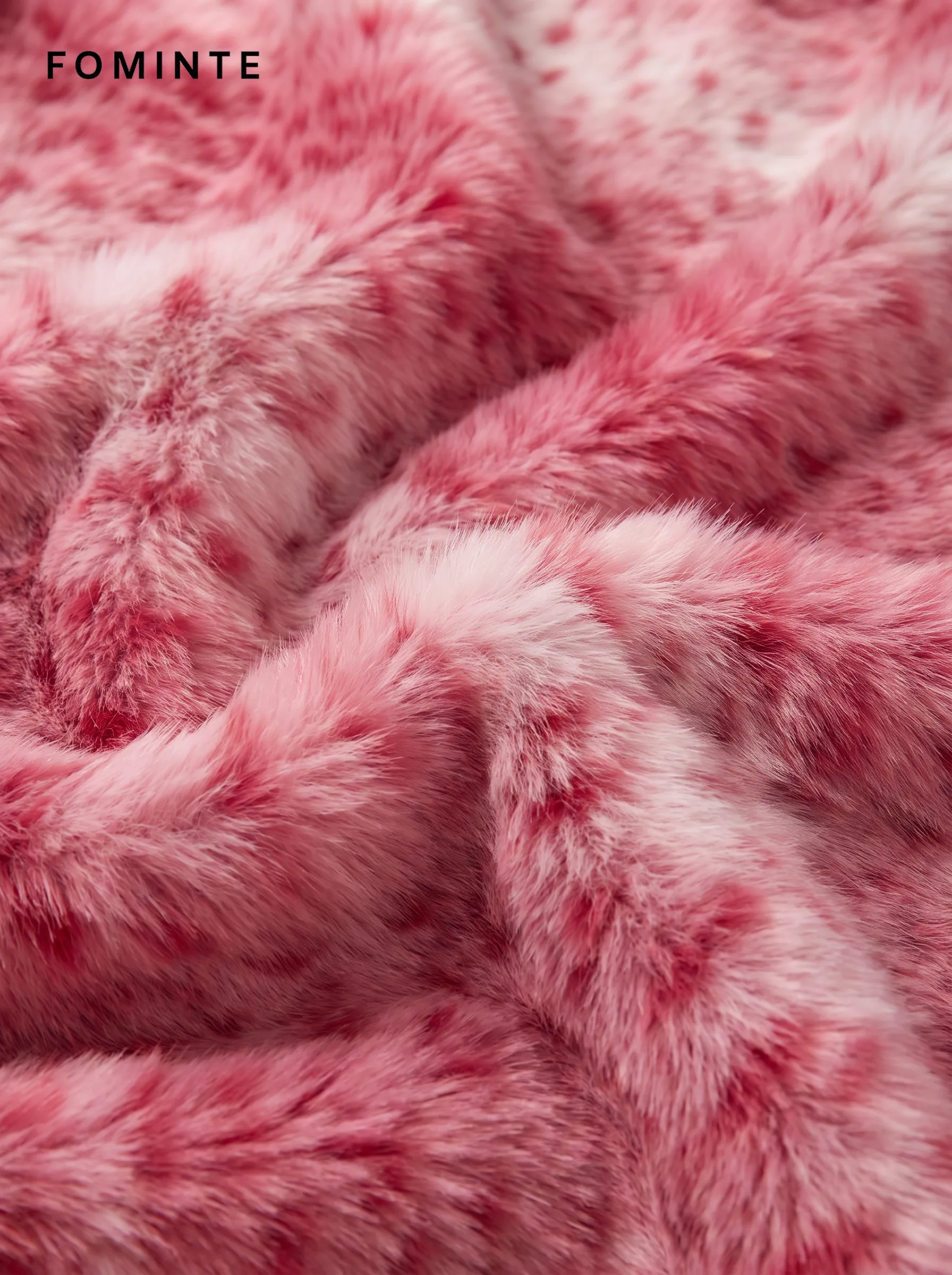 Dusty Rose Blossom Lapel Faux Fur Winter Coat