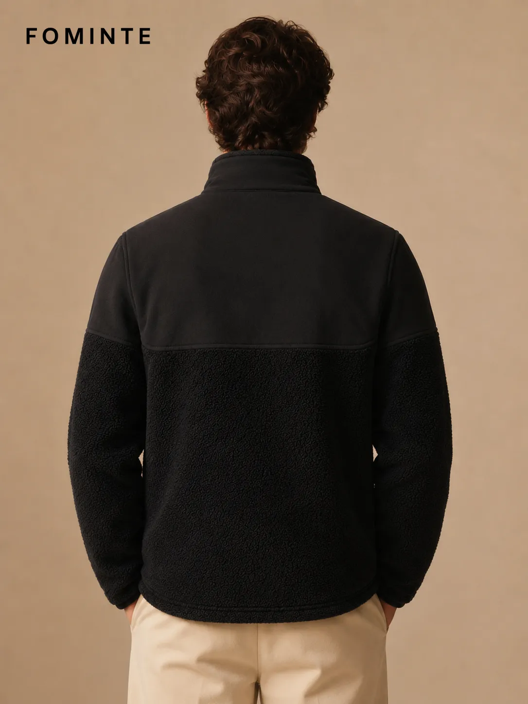 Colorblock Windproof Panel Fleece Jacket FM0801000421-1