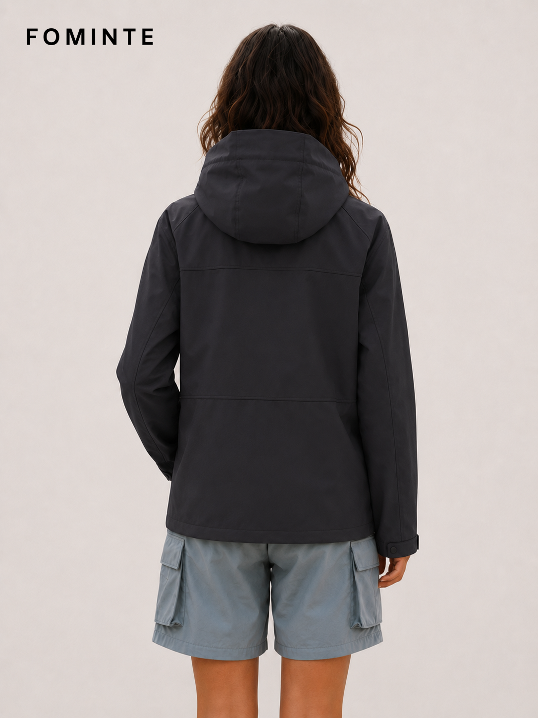 Charcoal Women's Hooded Softshell Jacket Wholesale Custom Outerwear - FM0801000431-1